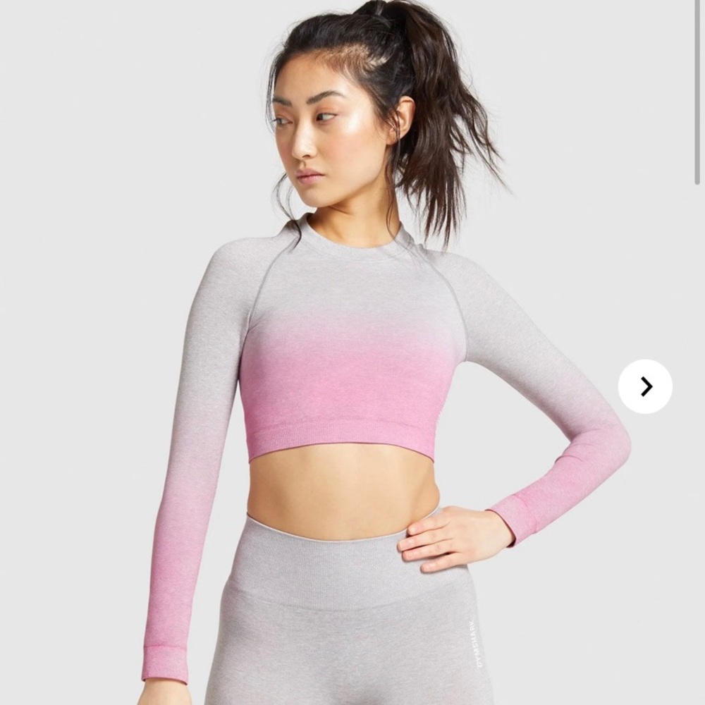 GYMSHARK Adapt Ombré Seamless Long Sleeve Crop